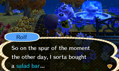 Rolf: So on the spur of the moment the other day, I sorta bought a salad bar...