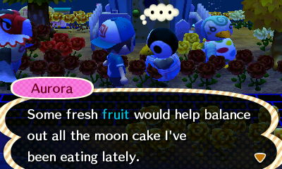 Aurora: Some fresh fruit would help balance out all the moon cake I've been eating lately.