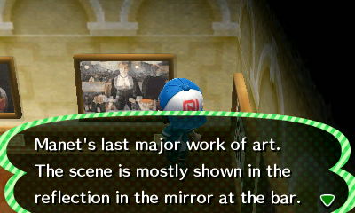 Manet's last major work of art. The scene is mostly shown in the reflection in the mirror at the bar.