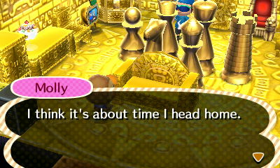 Molly: I think it's about time I head home.