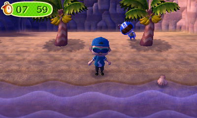 Agent S hiding behind a banana tree.