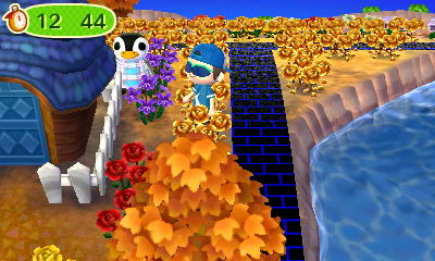 Aurora hiding behind a house.