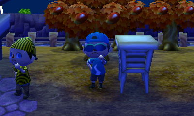 Tom wearing stripes.