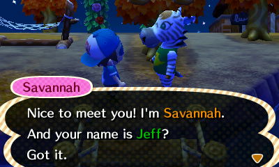 Savannah: Nice to meet you! I'm Savannah. And your name is Jeff? Got it.