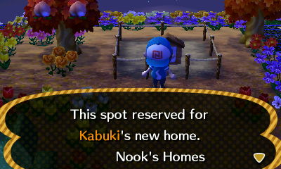 This spot reserved for Kabuki's new home. -Nook's Homes