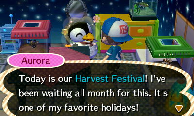 Aurora: Today is our Harvest Festival! I've been waiting all month for this.