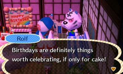 Rolf: Birthdays are definitely things worth celebrating, if only for cake!