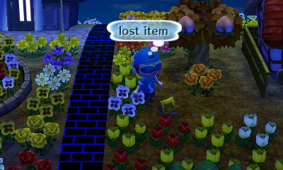 A lost item in the flowers.