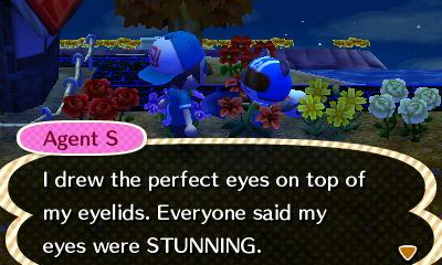 Agent S: I drew the perfect eyes on top of my eyelids. Everyone said my eyes were STUNNING.
