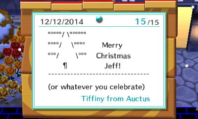 Tiffiny's text art: Merry Christmas Jeff!