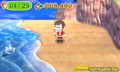 Santa looks disinterested by the fishing.