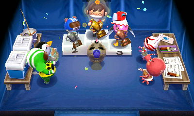 The fishing tournament winners' ceremony.