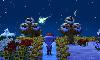 Santa wishes on a shooting star.