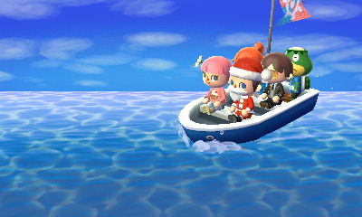 Taking the boat out to the island.