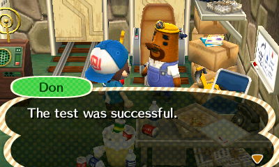 Don: The test was successful.