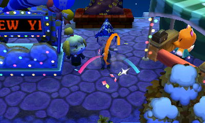 Firing a party popper.