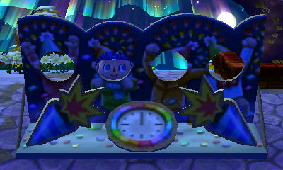 The New Year's Day faceboard.