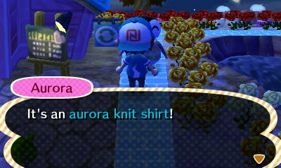 Aurora: It's an aurora-knit shirt!