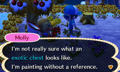 Molly: I'm not really sure what an exotic chest looks like. I'm painting without a reference.
