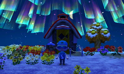 The northern lights above Octavian's house.