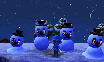 Tom's creepy snowmen.