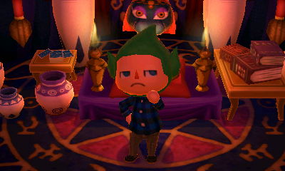 Me wearing the Tingle hood I bought from Katrina.