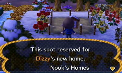 This spot reserved for Dizzy's new home. -Nook's Homes