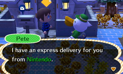 Pete: I have an express delivery for you from Nintendo.