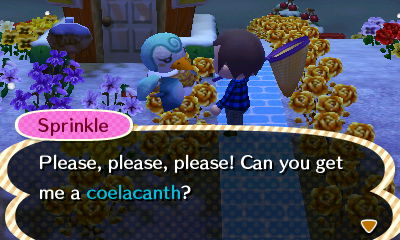 Sprinkle: Please, please, please! Can you get me a coelacanth?