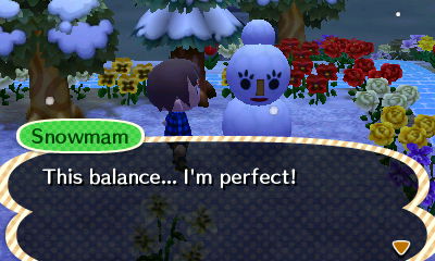 Snowmam: This balance... I'm perfect!