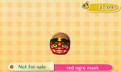 Red ogre mask - Not for sale.