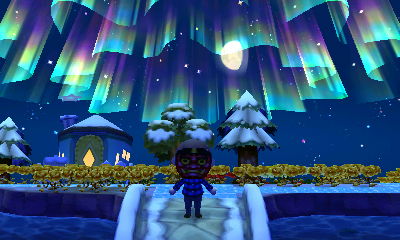 The northern lights at peak brightness.