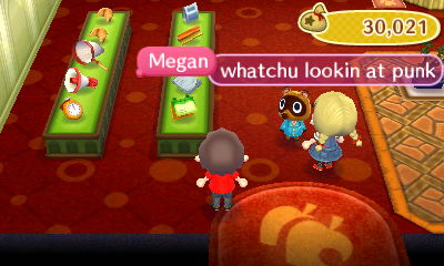 Megan: Whatchu lookin at punk.