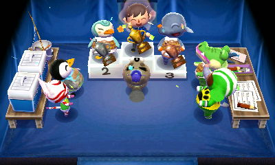 Receiving my trophy for winning the fishing tournament.