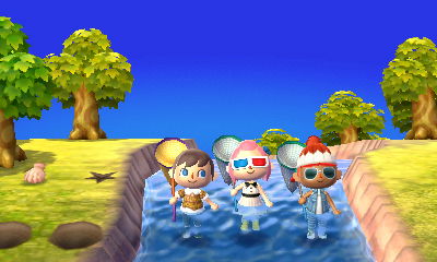 Jeff, Madisyn, and Laile in the river.