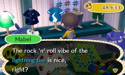 Mabel: The rock 'n' roll vibe of the lightning tee is nice, right?