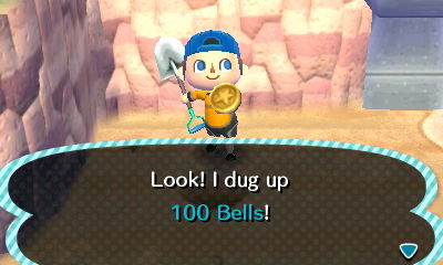 Look! I dug up 100 bells!