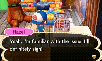 Hazel: Yeah, I'm familiar with the issue. I'll definitely sign!