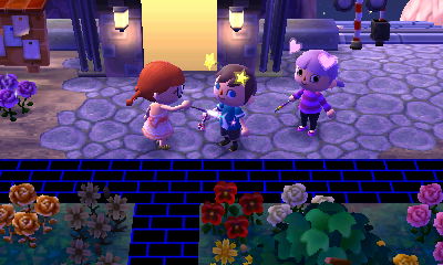 Megan and Squishy burning me with fireworks.