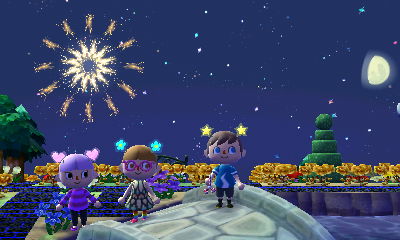 Watching fireworks from the bridge.