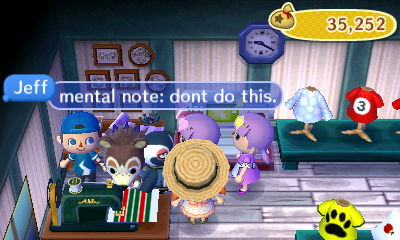 Jeff: Mental note: Don't do this.