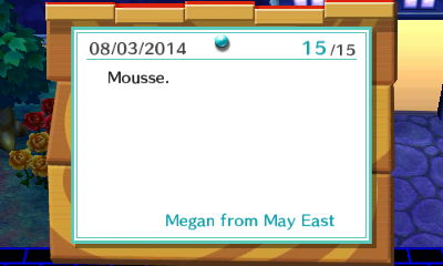 Bulletin board: Mousse. -Megan from May East