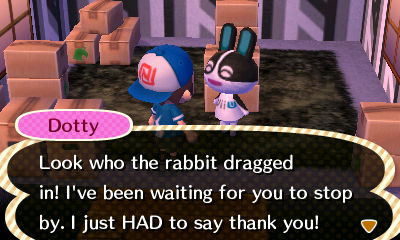 Dotty: Look who the rabbit dragged in! I've been waiting for you to stop by. I just HAD to say thank you!