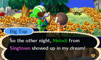 Big Top: So the other night, Melodi from Singtown showed up in my dream!