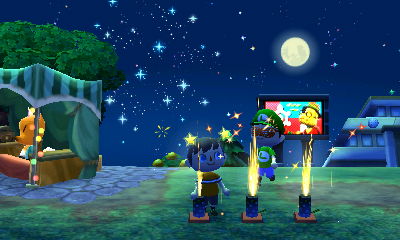 Multiple fountain fireworks going off around me.