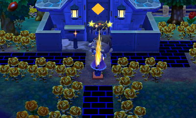 Burning Wendy with a fountain firework.