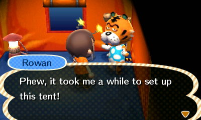 Rowan: Phew, it took me a while to set up this tent!