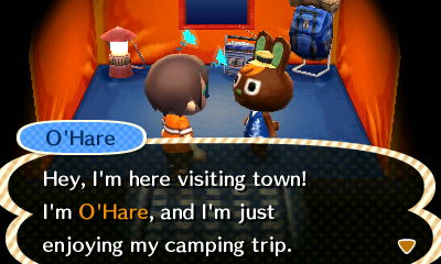 O'Hare: I'm O'Hare, and I'm just enjoying my camping trip.
