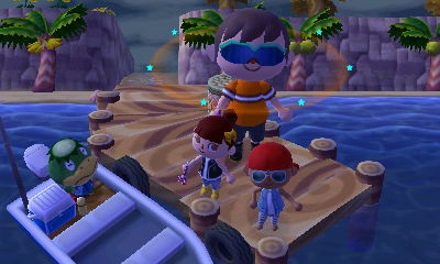 A giant-sized Jeff on the dock.