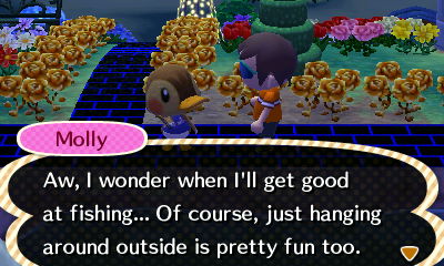 Molly: Aw, I wonder when I'll get good at fishing... Of course, just hanging around outside is pretty fun too.